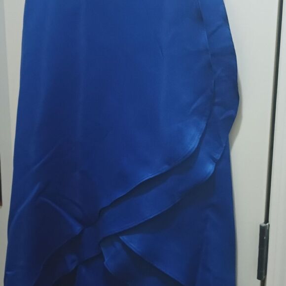 Rare Editions Royal Blue High Low Dress Big Kids Size 10 - Picture 4 of 15